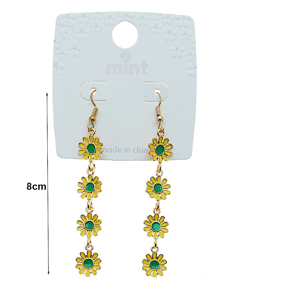 Enamel Daisy Cascade Earring