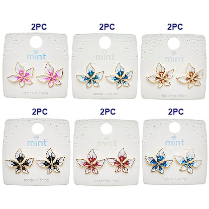 Painted Flower Post Earring