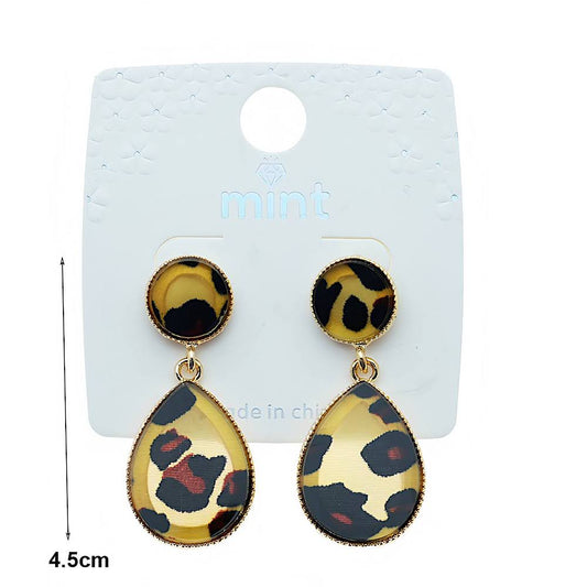 Animal Print Teardrop Earring