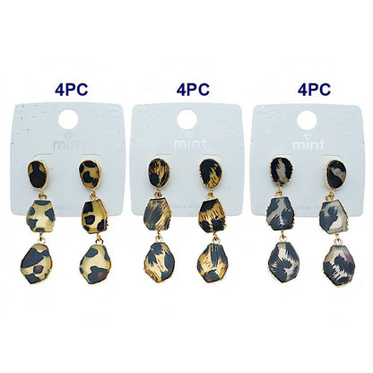 Animal Print Geometric Drop Earring