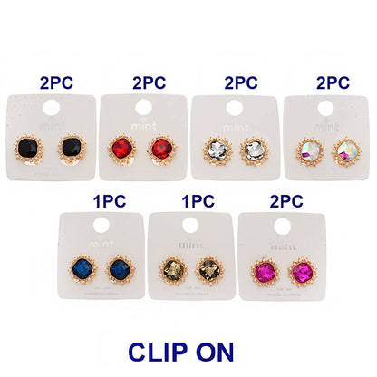 Clip On Pearl Halo Crystal Earring