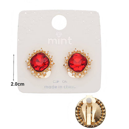 Clip On Pearl Halo Crystal Earring