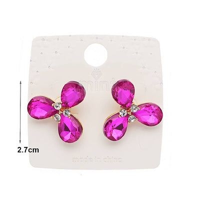 Crystal Clover Post Earring