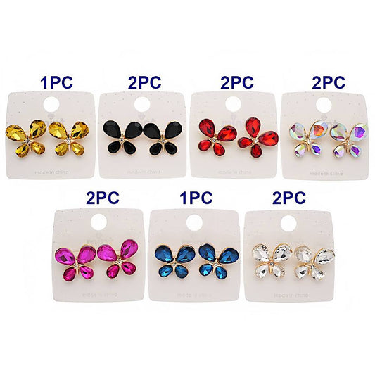 Crystal Butterfly Post Earring