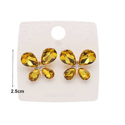 Crystal Butterfly Post Earring