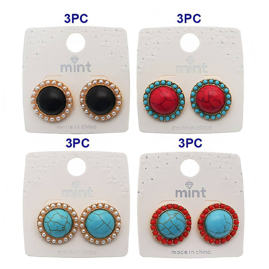 Natural Stone Post Earring