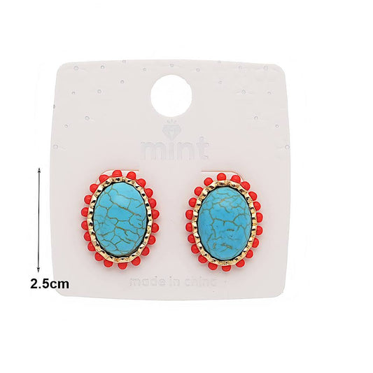 Natural Stone Post Earring
