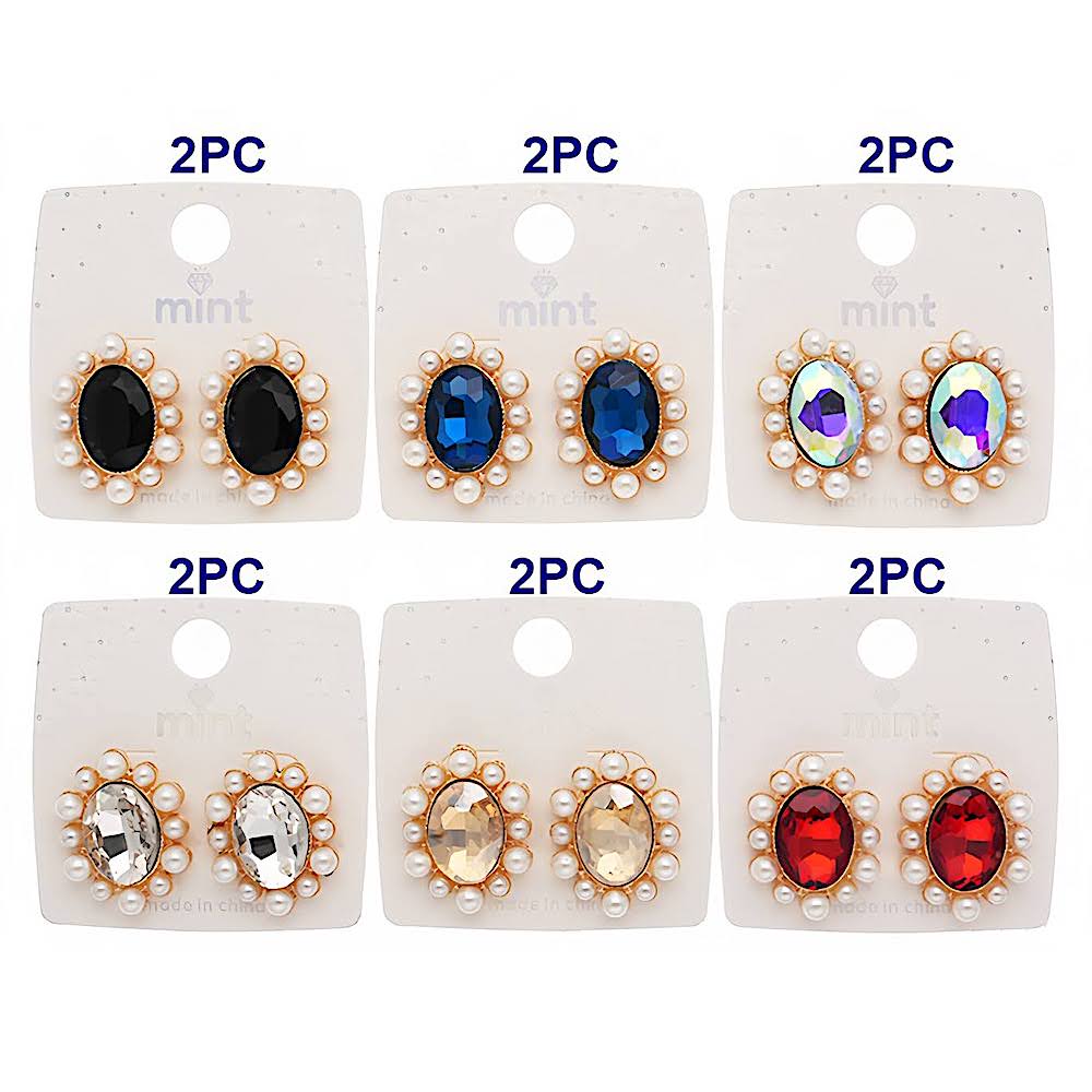 Crystal Pearl Halo Earring
