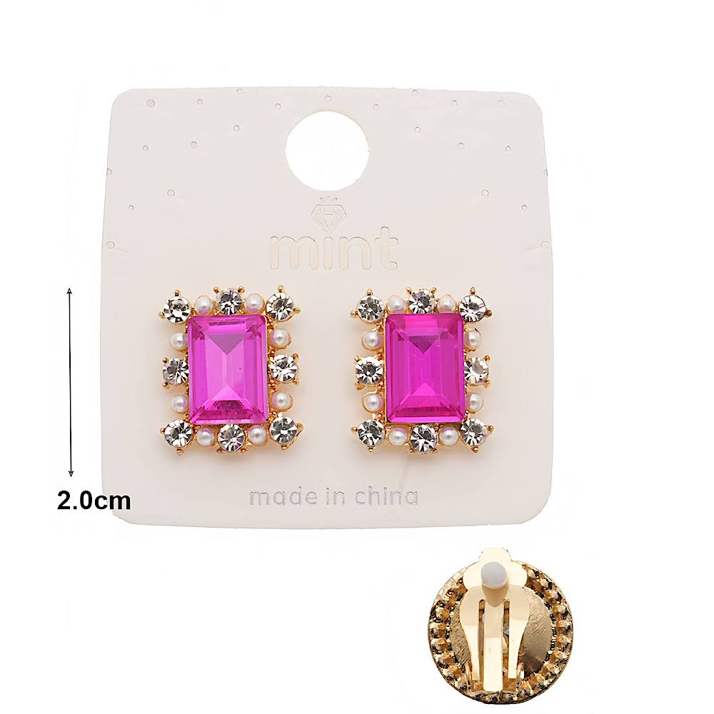 Clip On Halo Crystal Earring