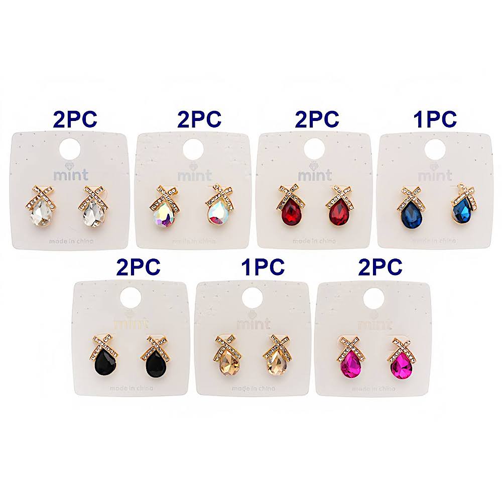 Crystal X Post Earring