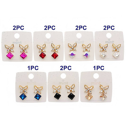 Crystal Butterfly Drop Earring
