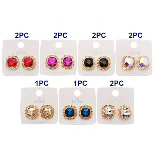 Clip On Halo Crystal Earring