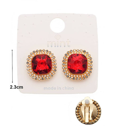 Clip On Halo Crystal Earring