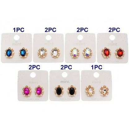 Clip On Halo Crystal Earring