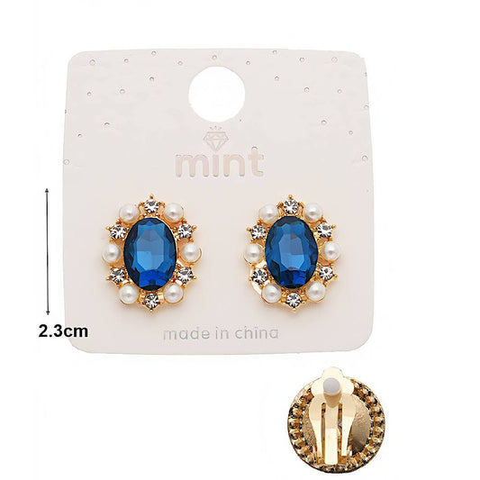 Clip On Halo Crystal Earring