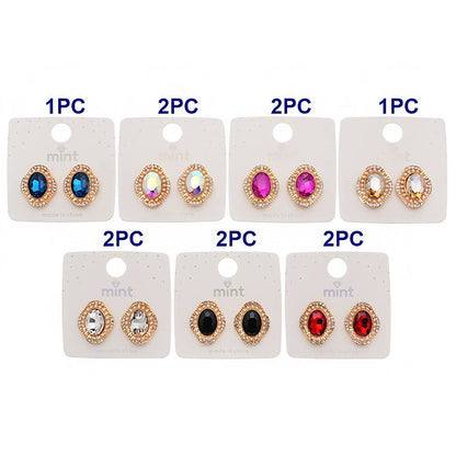 Clip On Halo Crystal Earring