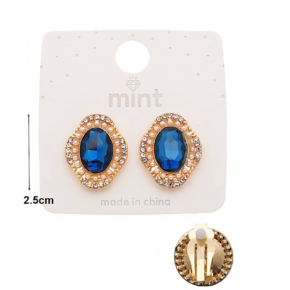 Clip On Halo Crystal Earring