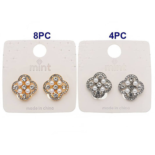 Clip On Pearl Clover Earring