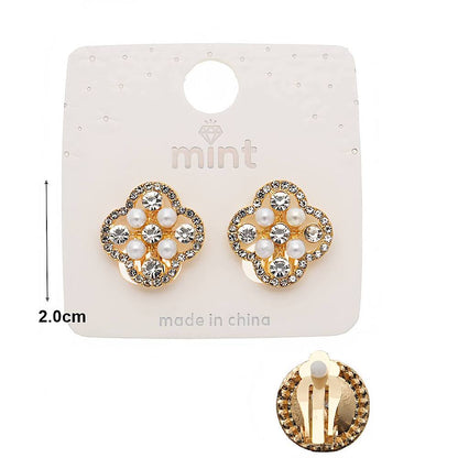 Clip On Pearl Clover Earring