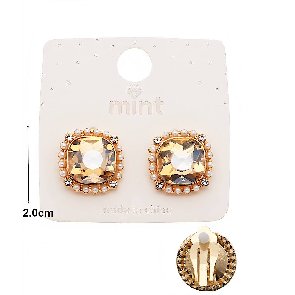 Clip On Halo Crystal Earring