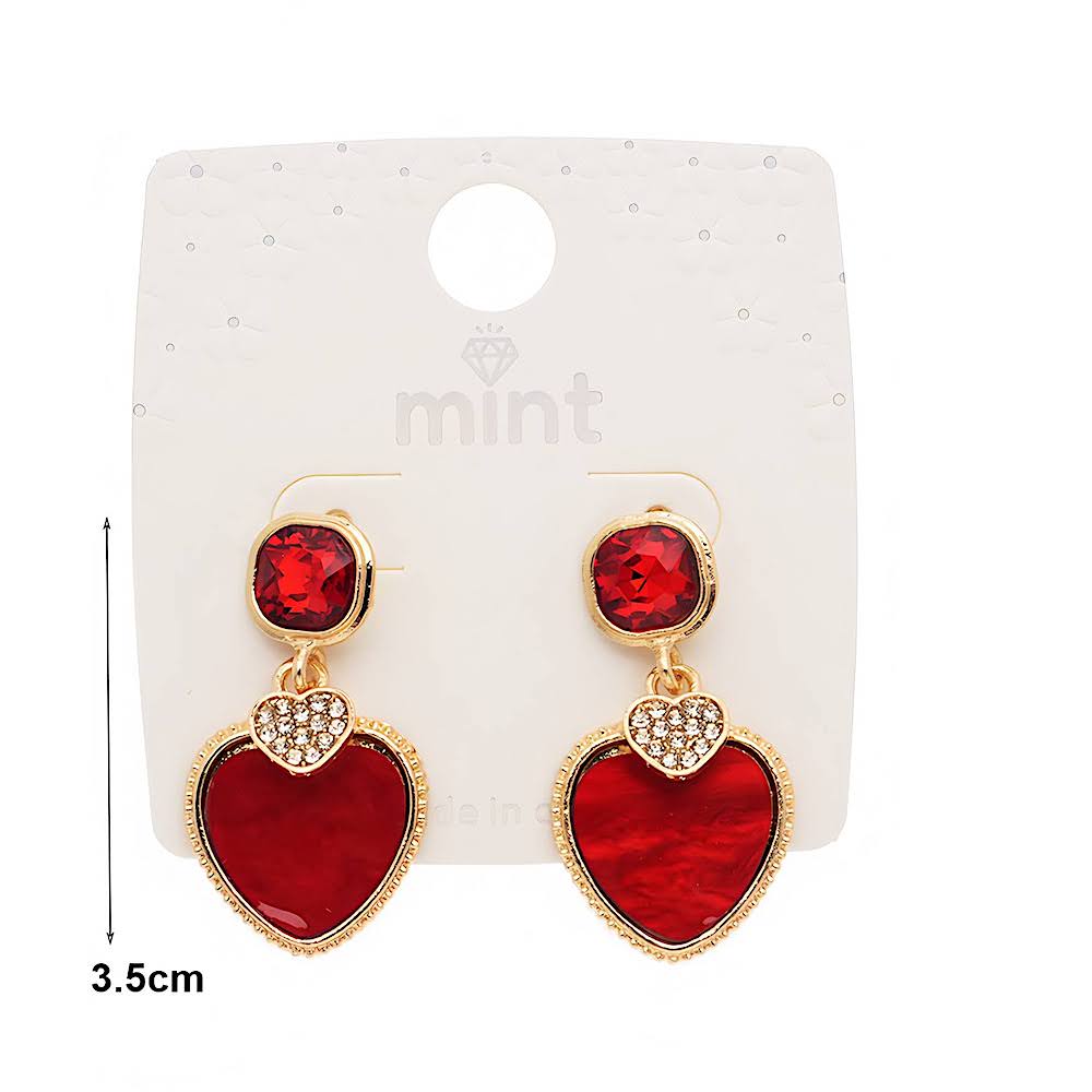 Resin Heart Drop Earring