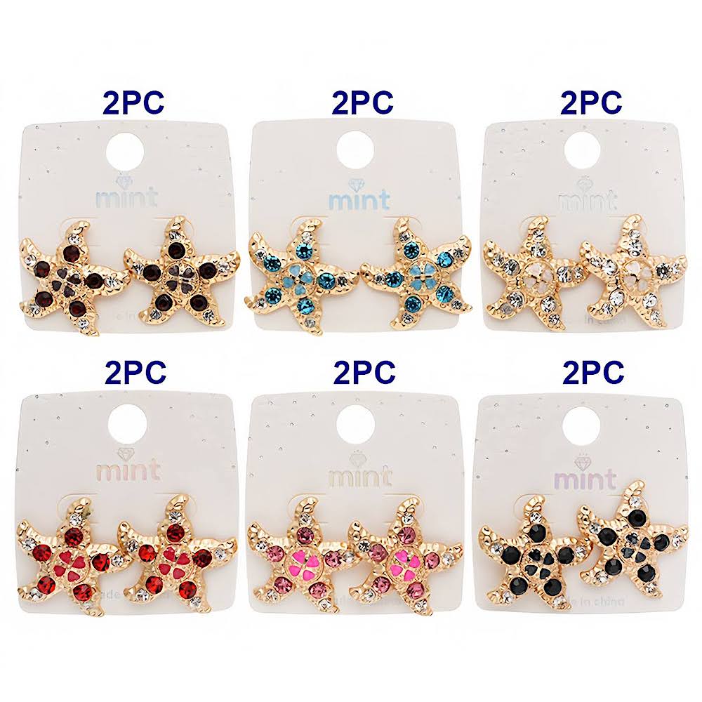 Crystal Starfish Statement Earring
