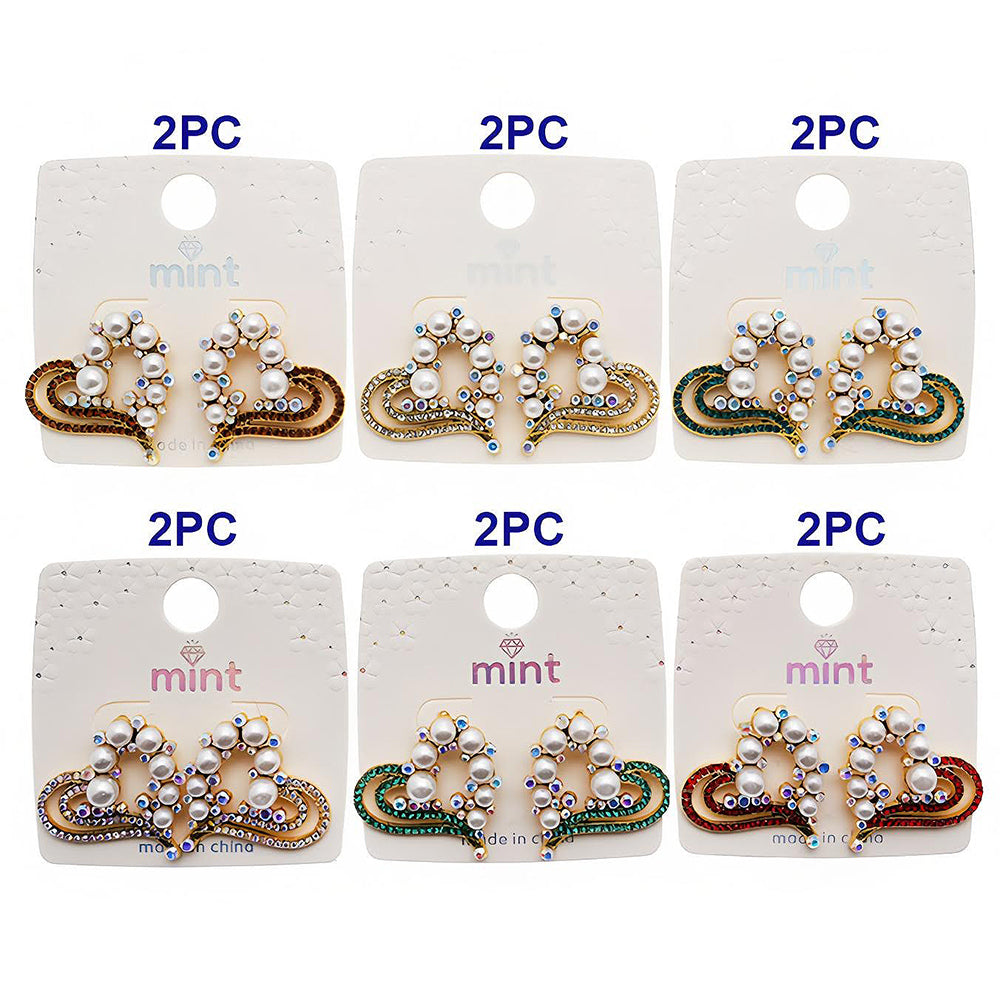 Pearl Cluster Heart Earring