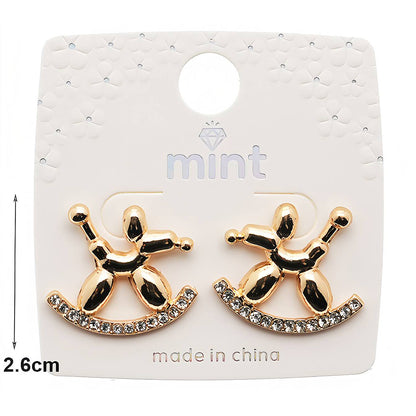 Rocking Balloon Dog Post Earring