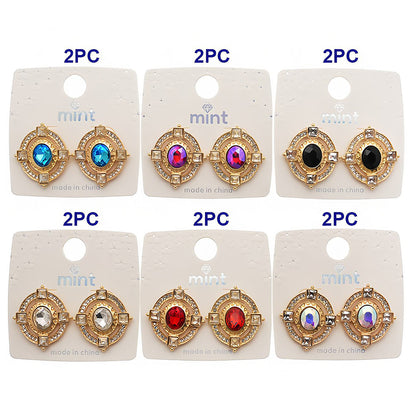 Rhinestone Oval Statement Earring