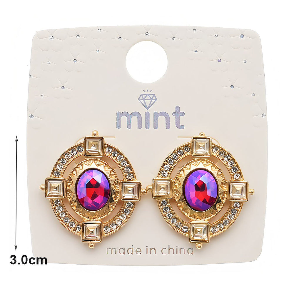 Rhinestone Oval Statement Earring