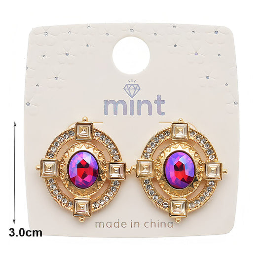 Rhinestone Oval Statement Earring