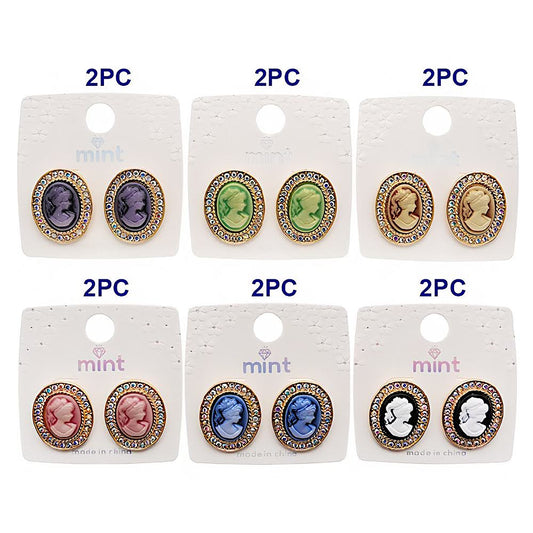 Victorian Lady Cameo Halo Earring