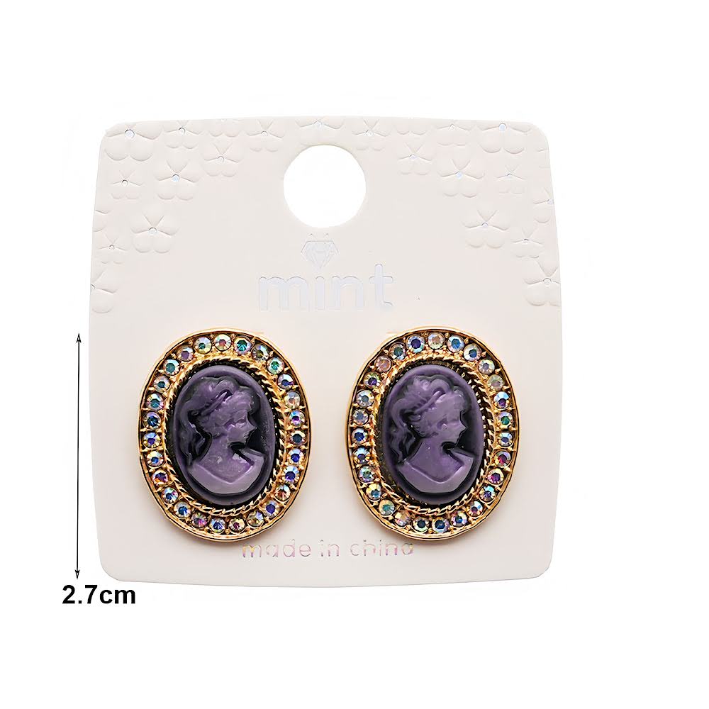 Victorian Lady Cameo Halo Earring