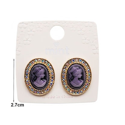 Victorian Lady Cameo Halo Earring