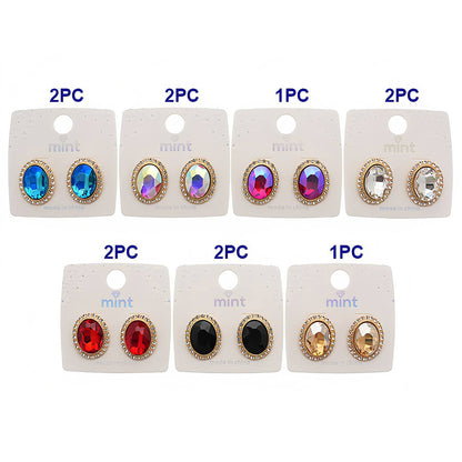 Rhinestone Halo Oval Earring