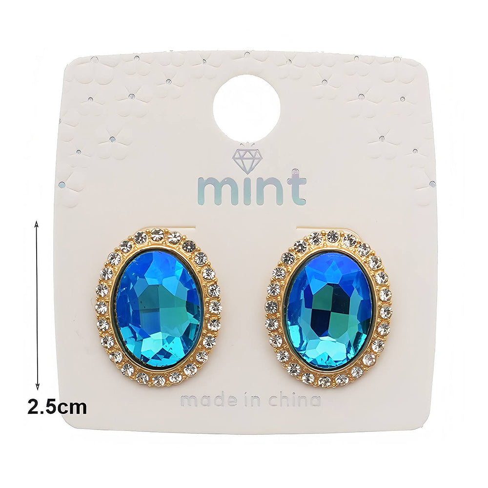 Rhinestone Halo Oval Earring