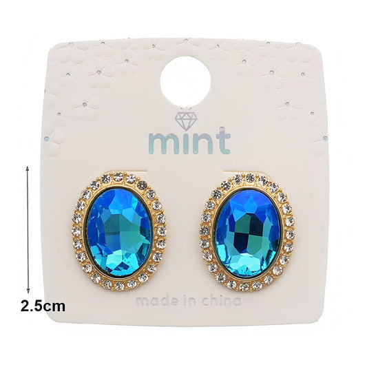 Rhinestone Halo Oval Earring