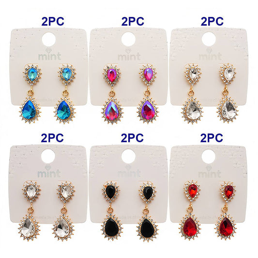 Crystal Halo Drop Earring