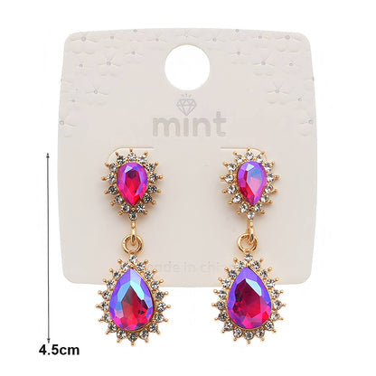 Crystal Halo Drop Earring