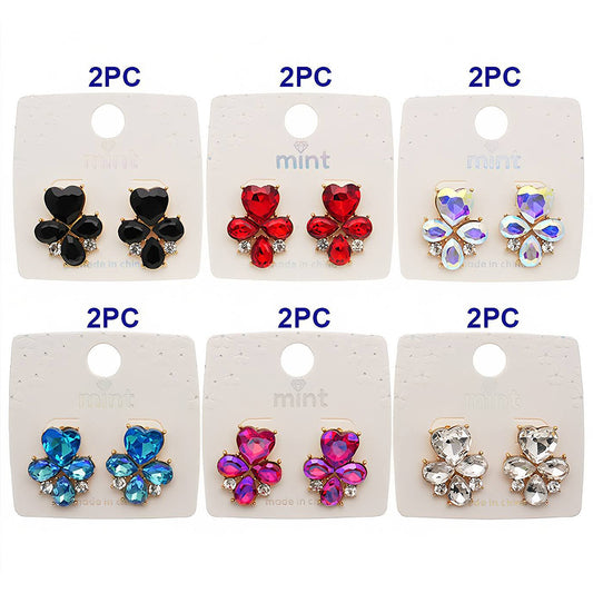 Crystal Heart Cluster Earring