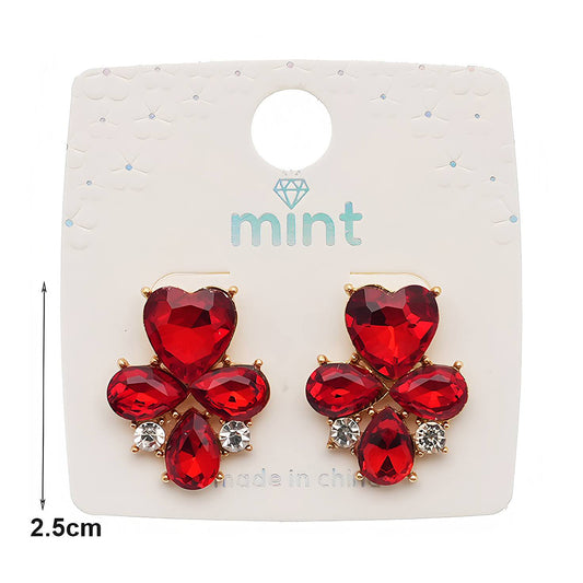 Crystal Heart Cluster Earring