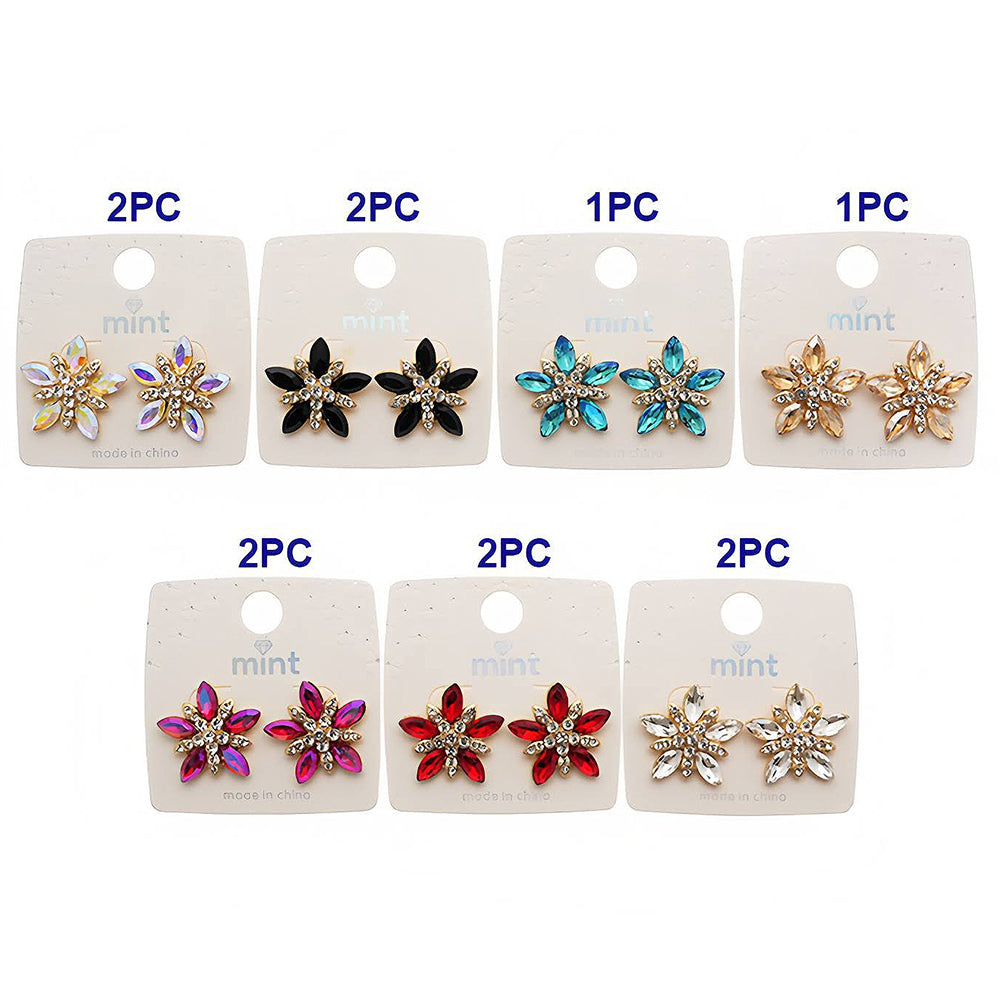 Crystal Flower Statement Earring