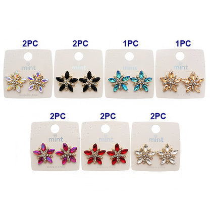 Crystal Flower Statement Earring