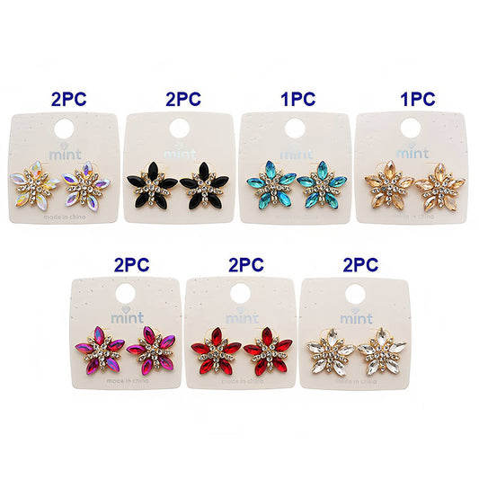 Crystal Flower Statement Earring