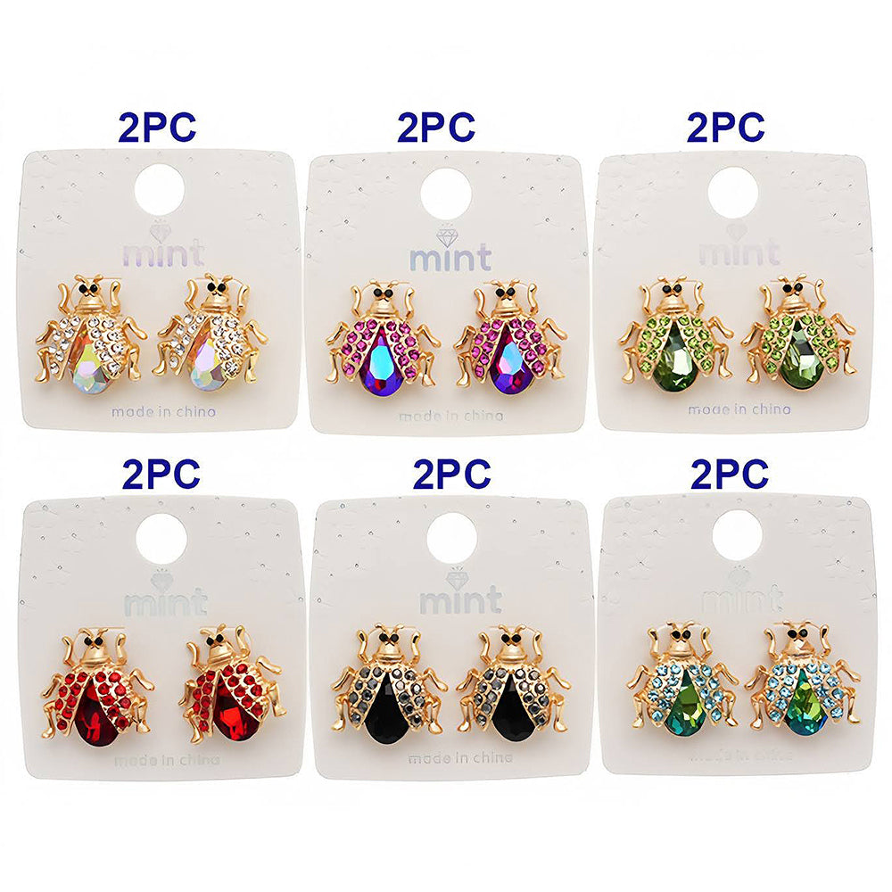 Pavé & Crystal Ladybug Earring