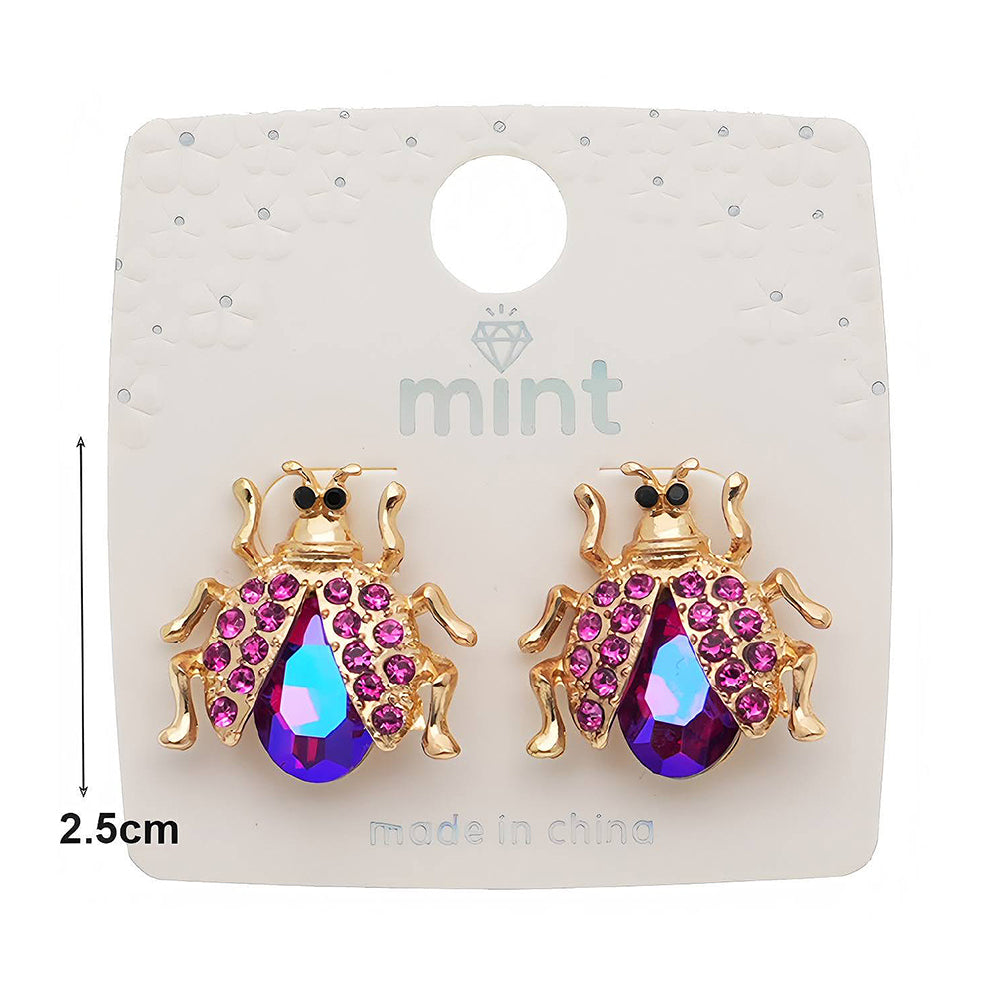 Pavé & Crystal Ladybug Earring