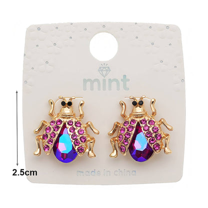 Pavé & Crystal Ladybug Earring
