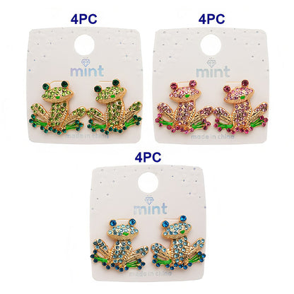 Rhinestone Frog Statement Earring