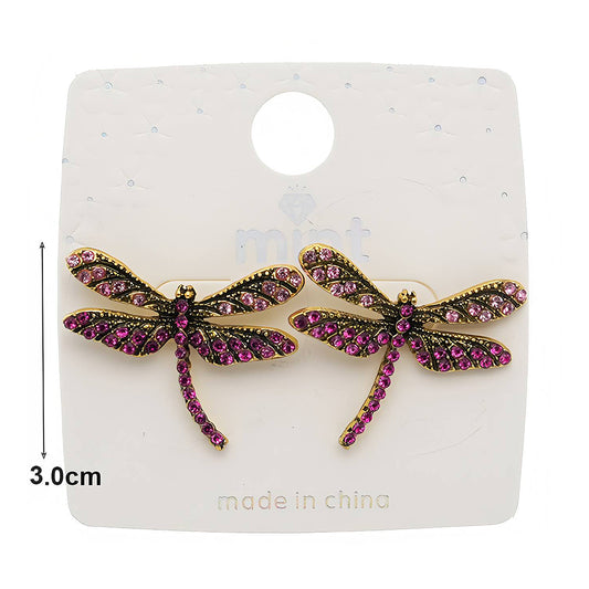 Rhinestone Dragonfly Earring