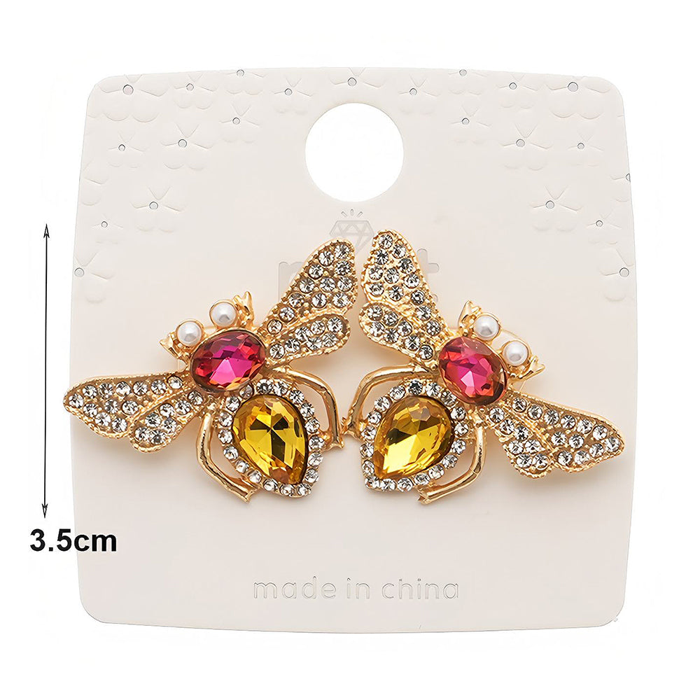 Pavé & Crystal Honey Bee Earring